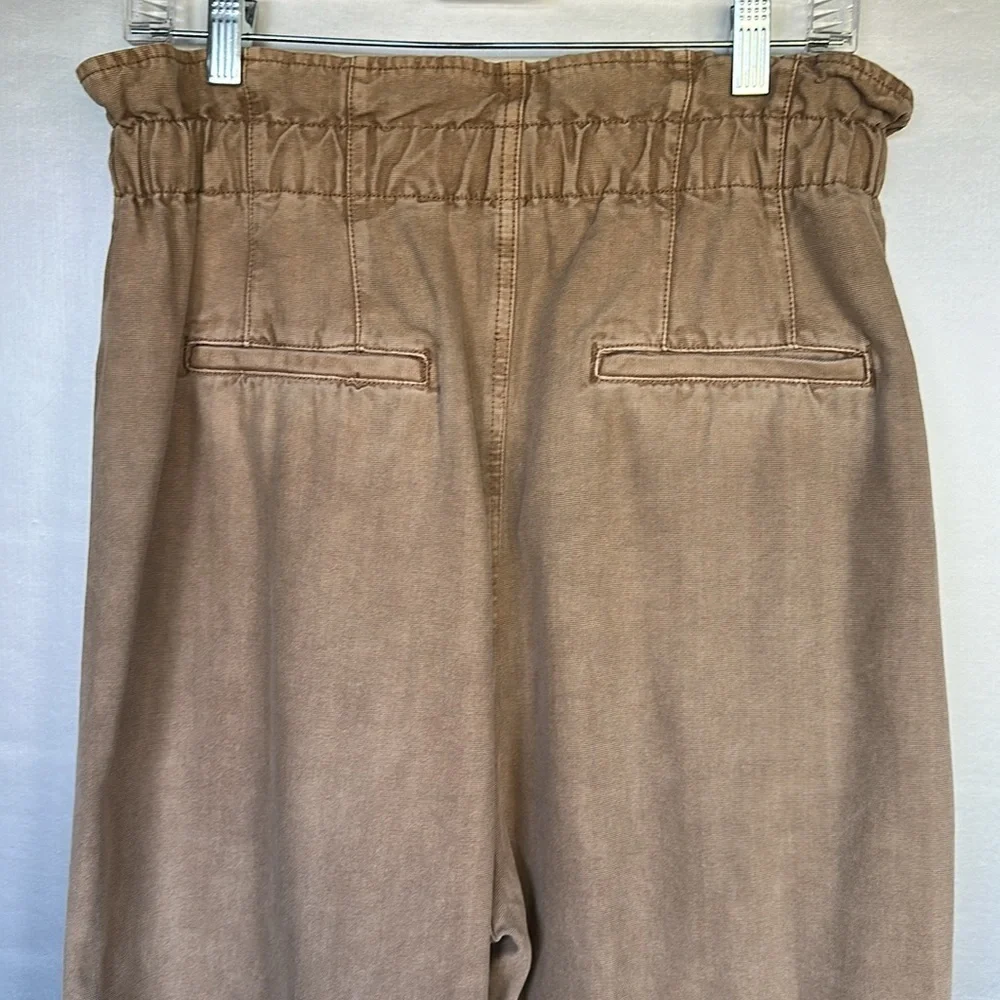 Free People Margate Paper Bag Waist Pants Barrel Leg Elastic Waist Utility Sz S - Picture 8 of 15